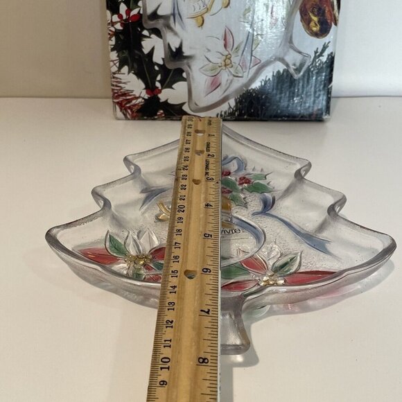 SAVOIR VIVRE Embossed Christmas Tree Server Candy Dish Holiday Spirit  7.5" NEW - Picture 7 of 7